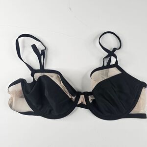 Victoria's Secret bra Black Nude Unlined Demi size 34C